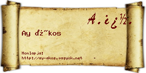 Ay Ákos névjegykártya